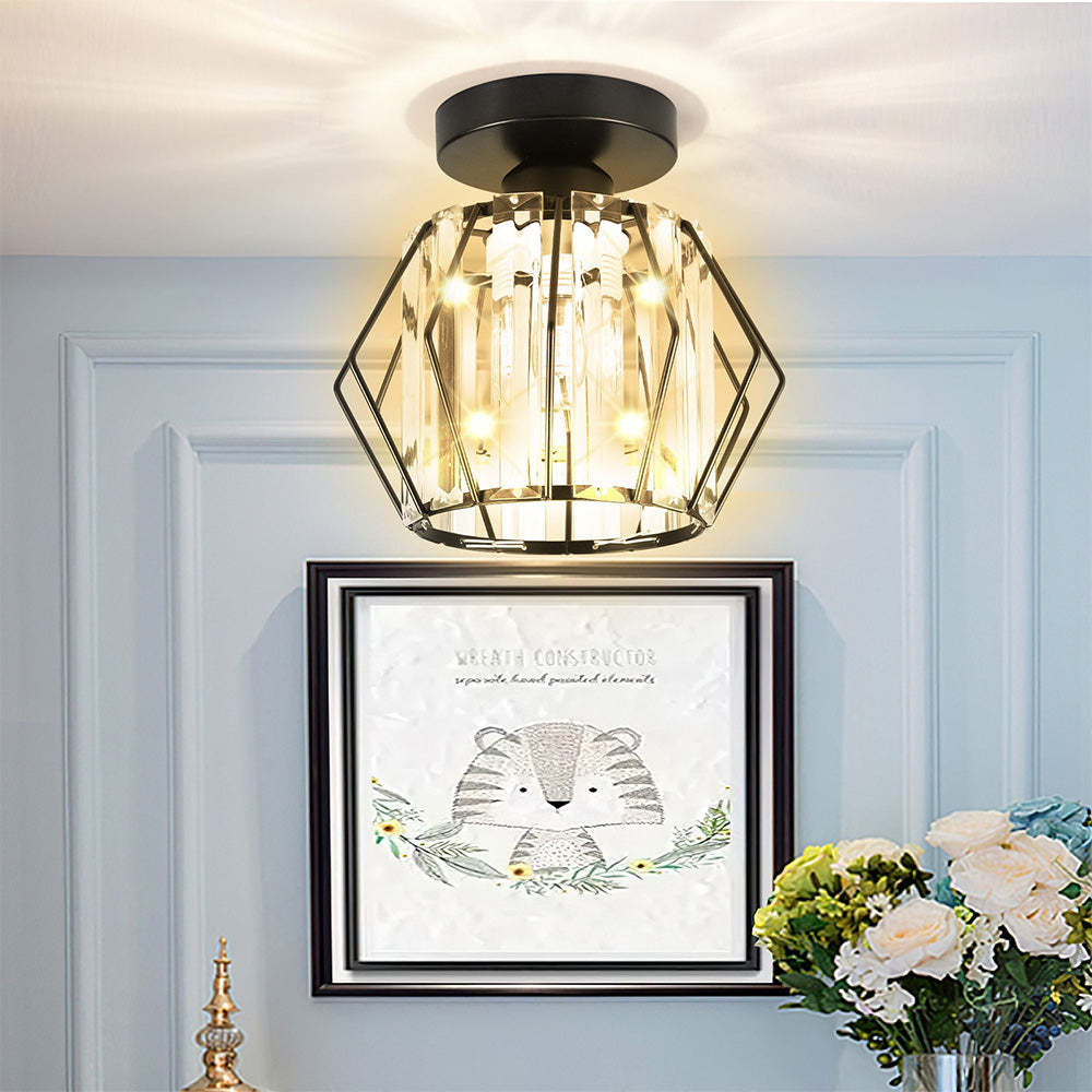 Geometric Iron Black Kitchen Lighting Ceiling