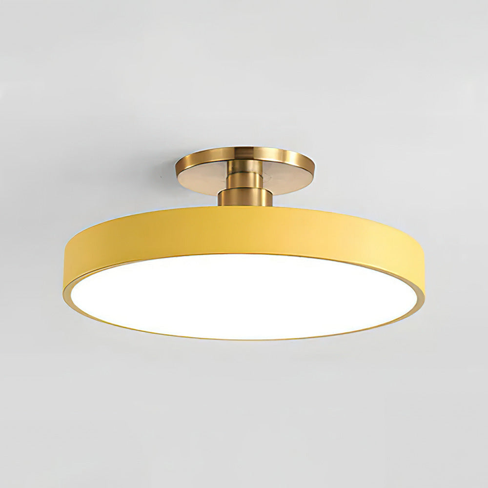Simple Circular LED Semi Flush Mount Ceiling Light