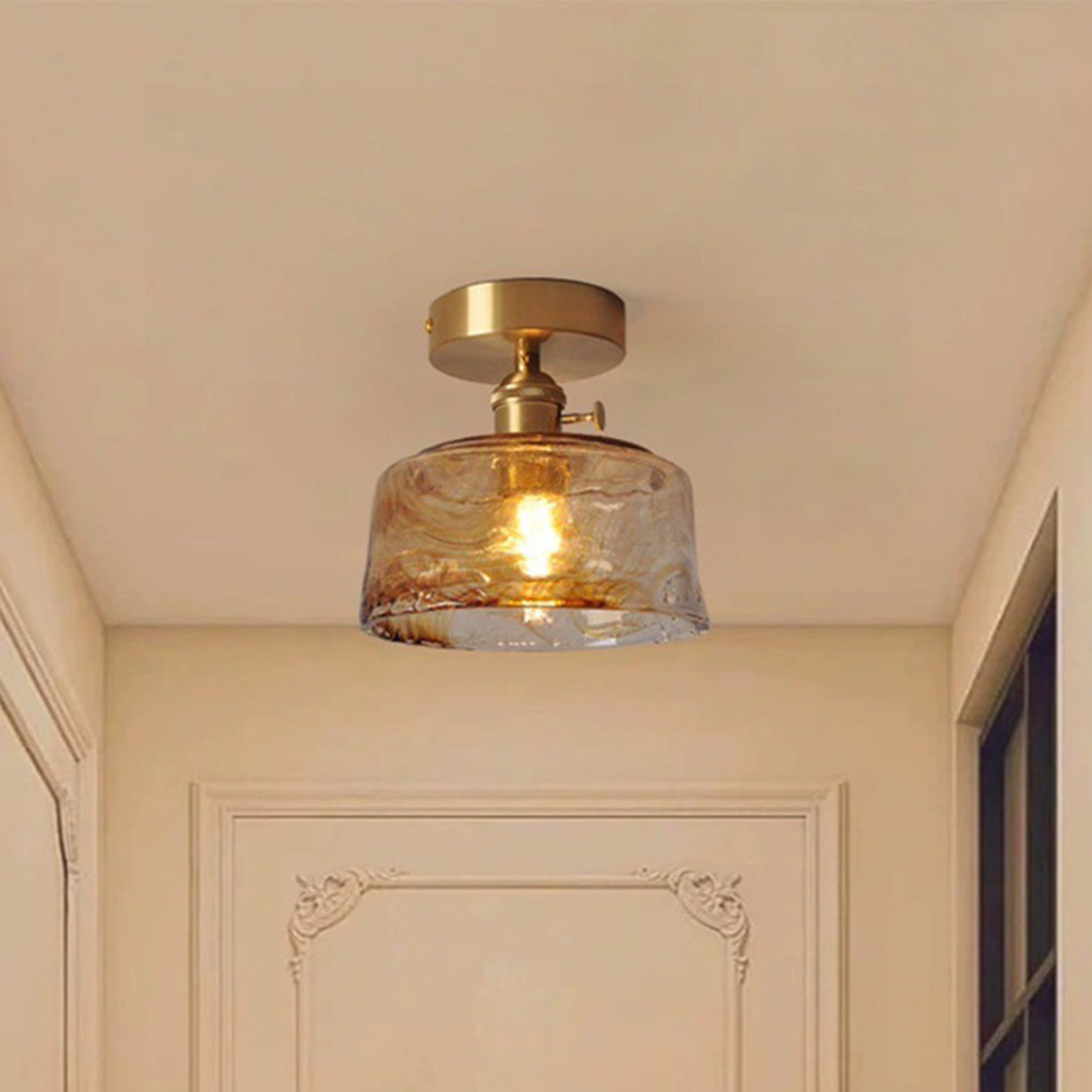 Antique Simple Glass Ceiling Lighting For Bedroom