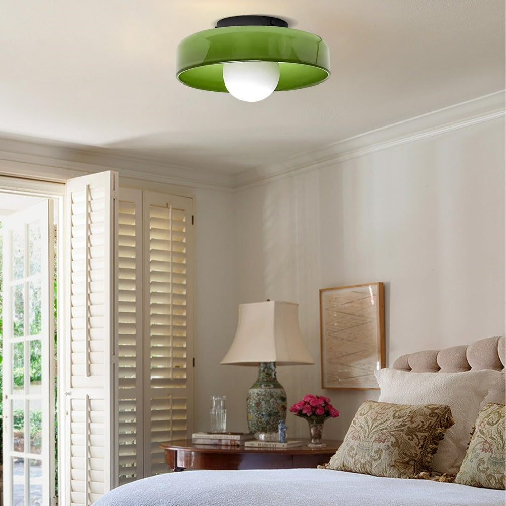 Glass Round LED Flush Mount Ceiling Light