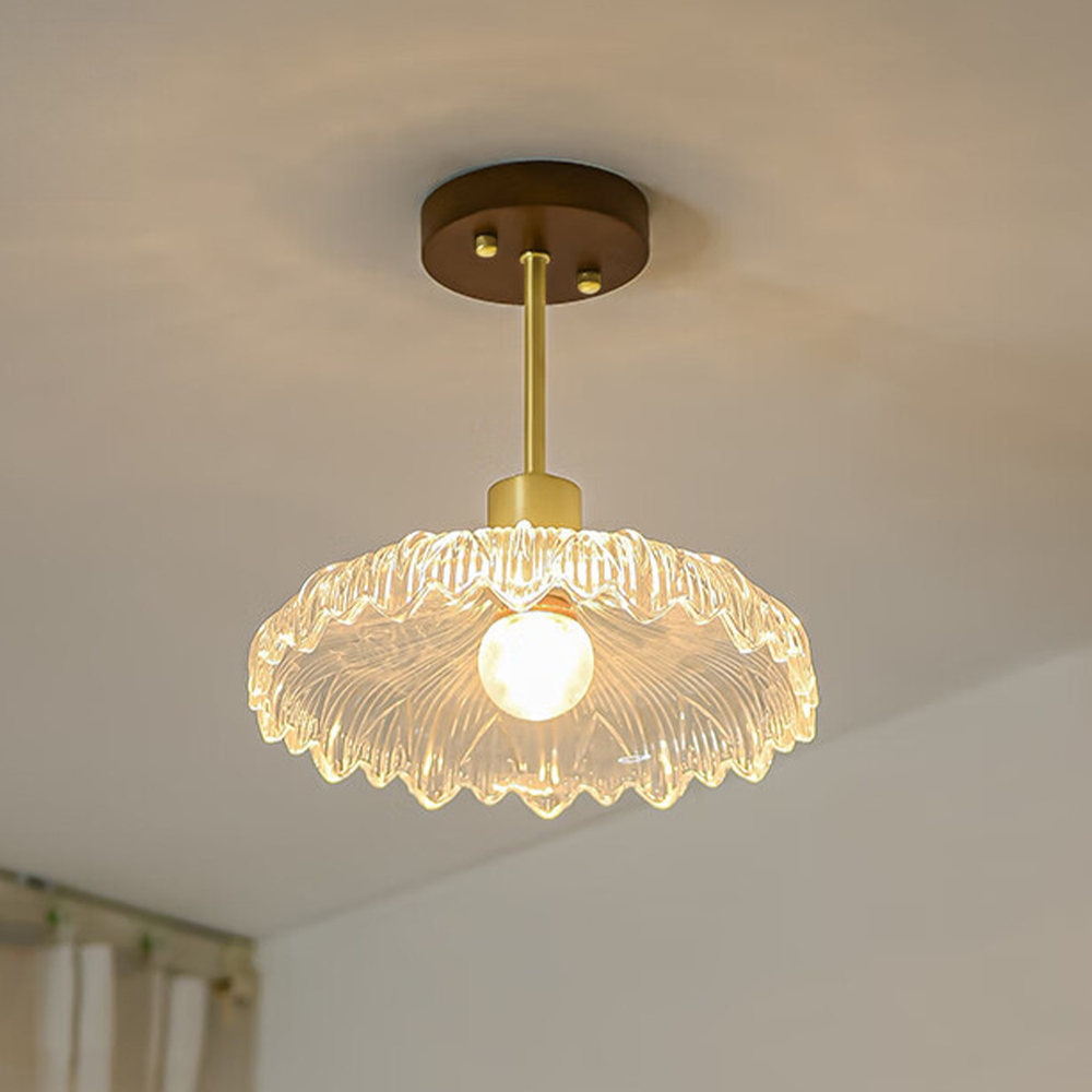 Art Deco Glass Semi Flush Hallway Entry Ceiling Lighting