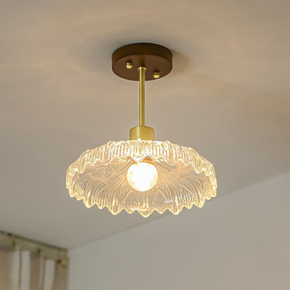 Art Deco Glass Semi Flush Hallway Entry Ceiling Lighting