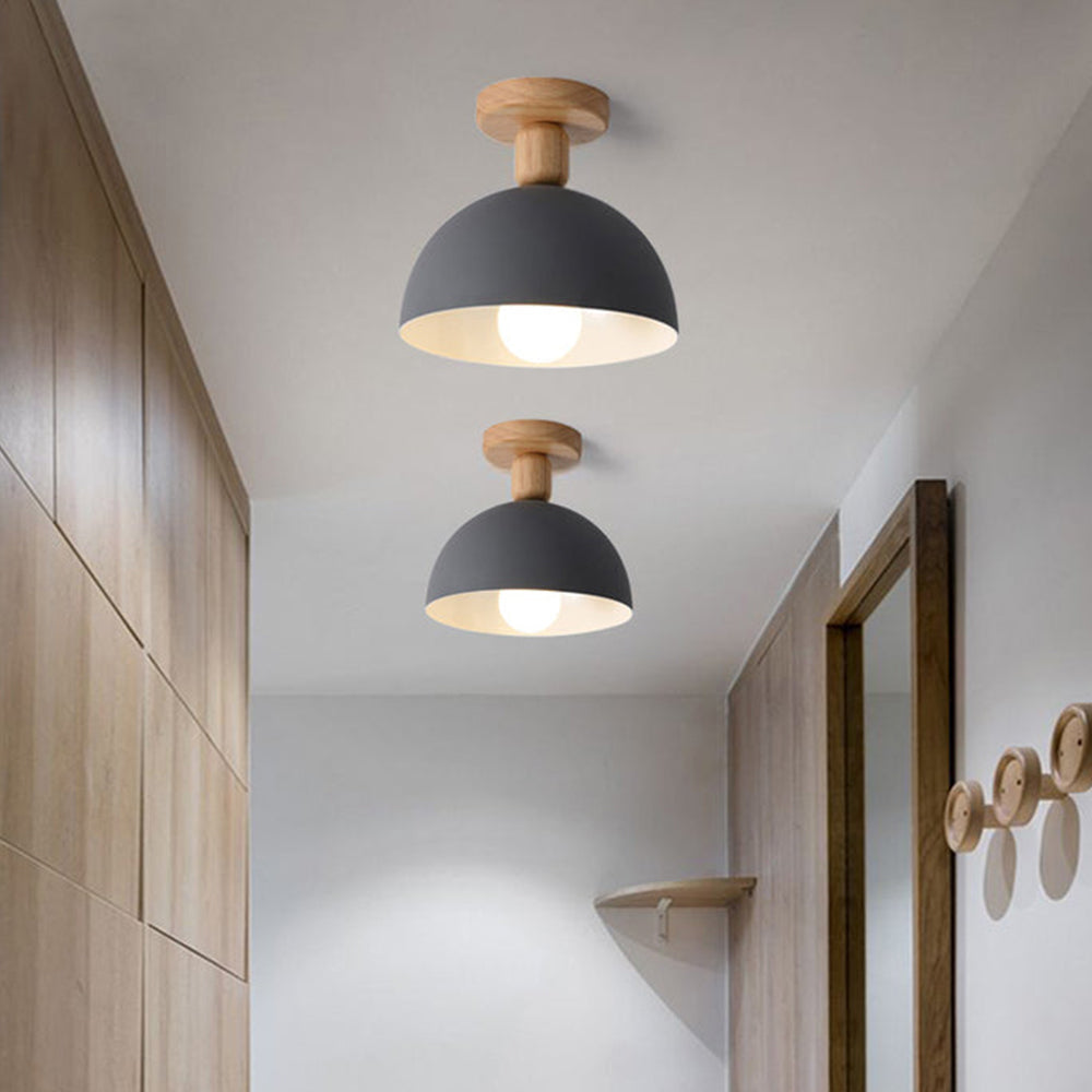 Modern Minimalist Round Semi-Flush Mount Hallway Ceiling Light