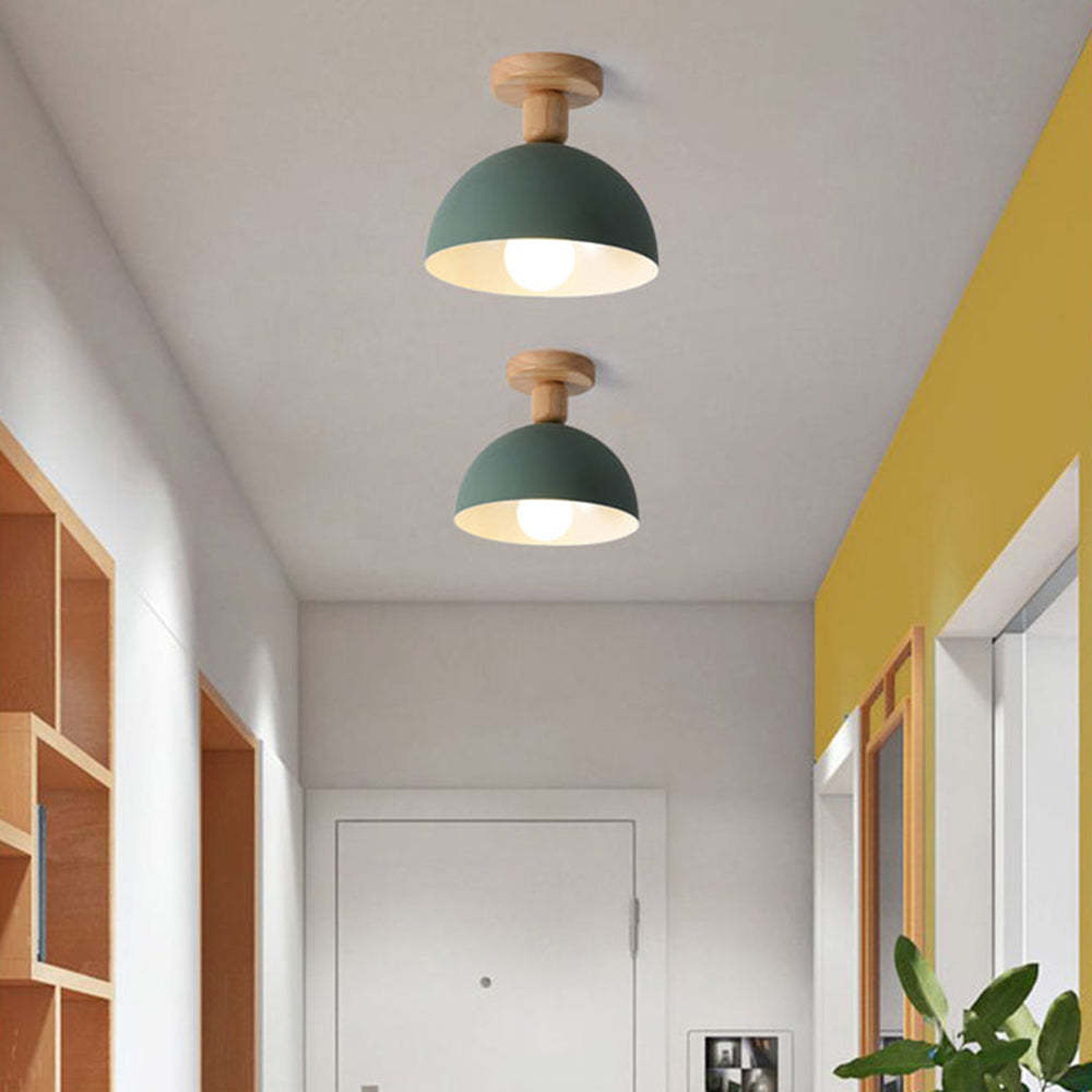 Modern Minimalist Round Semi-Flush Mount Hallway Ceiling Light