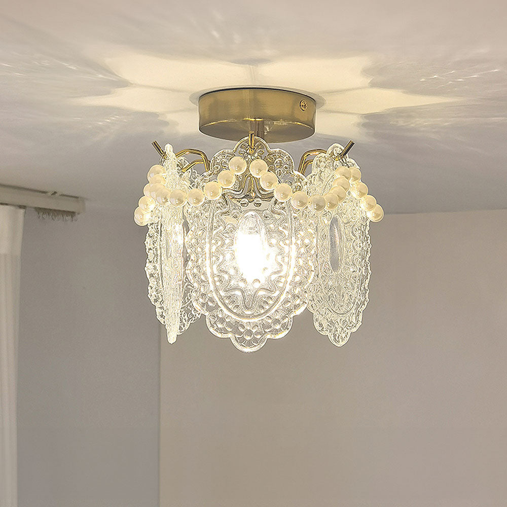 Luxury Glass Iron Living Room Ceiling Light