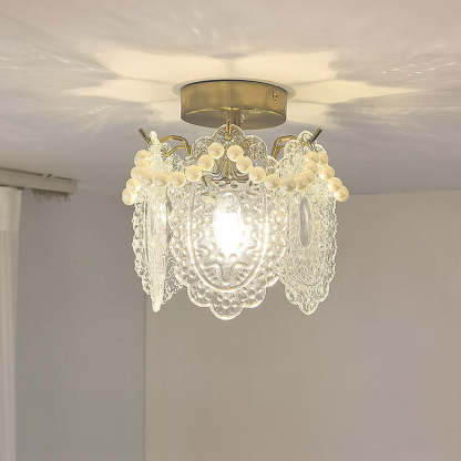 Luxury Glass Iron Living Room Ceiling Light