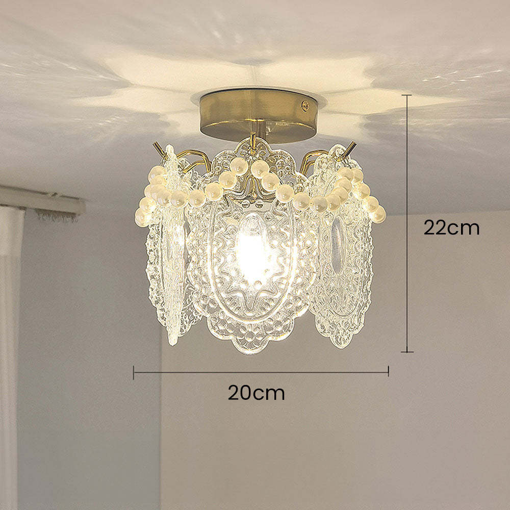 Luxury Glass Iron Living Room Ceiling Light