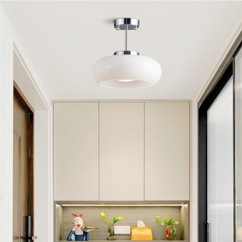 Retro Amber Round Glass Ceiling Light -Homdiy