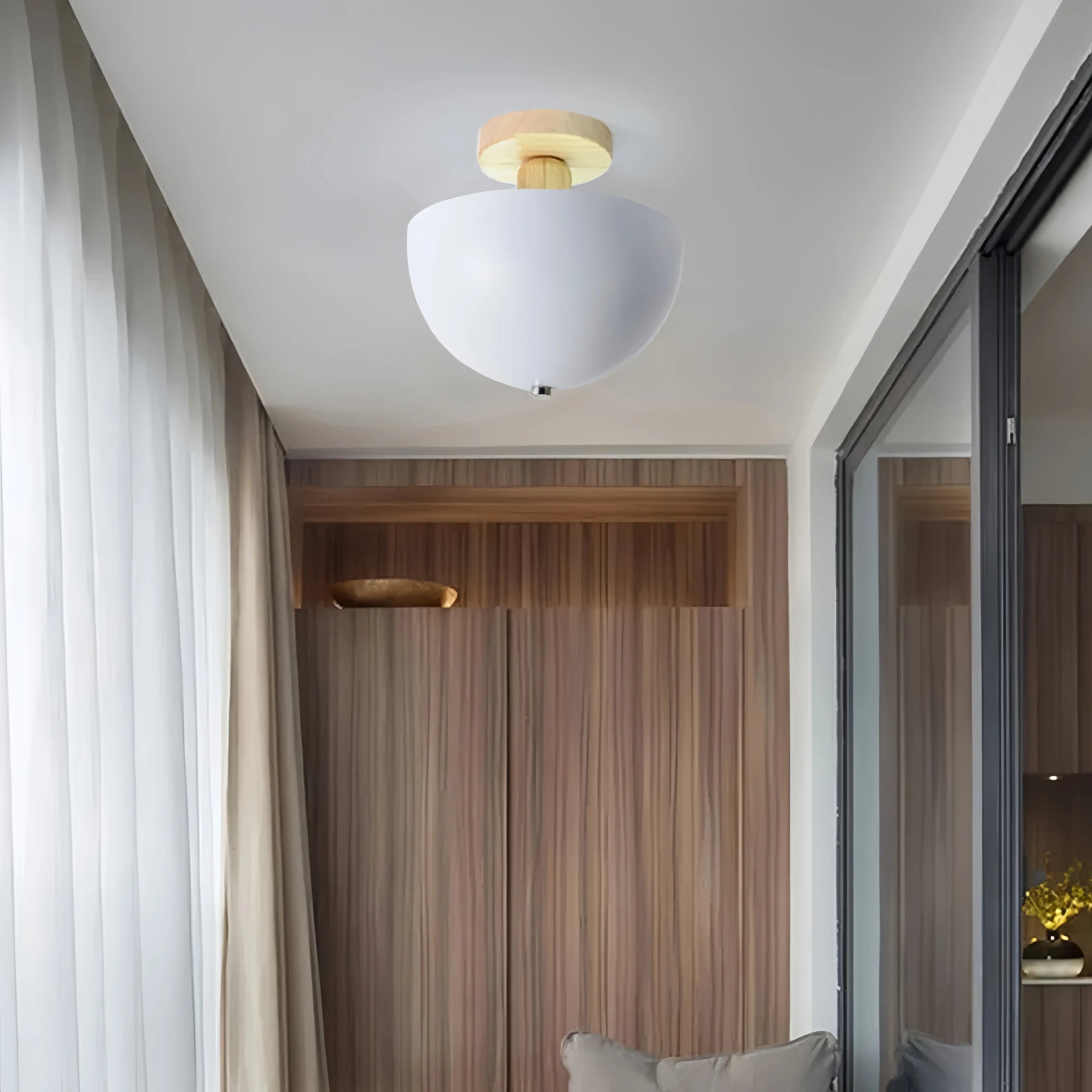 Modern Minimalist Round Semi-Flush Mount Hallway Ceiling Light