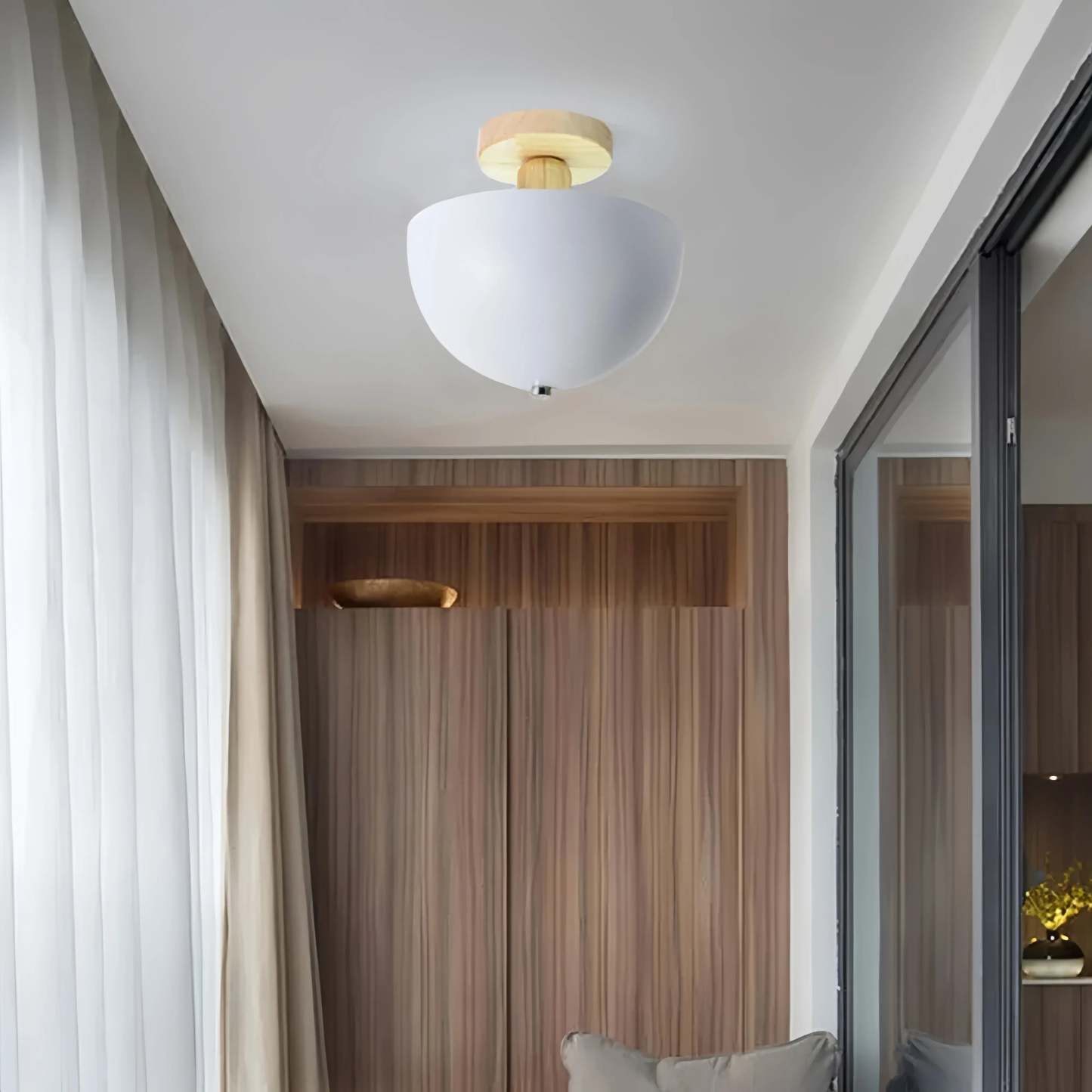 Modern Minimalist Round Semi-Flush Mount Hallway Ceiling Light