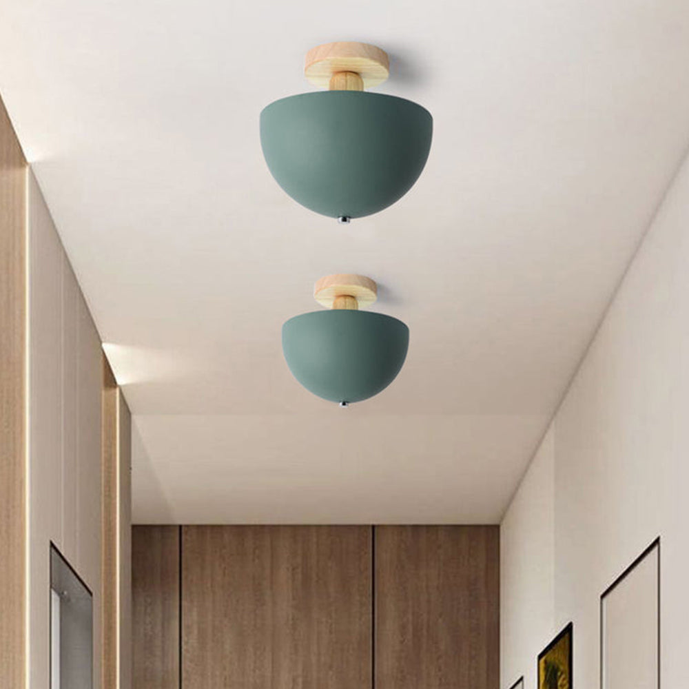 Modern Minimalist Round Semi-Flush Mount Hallway Ceiling Light