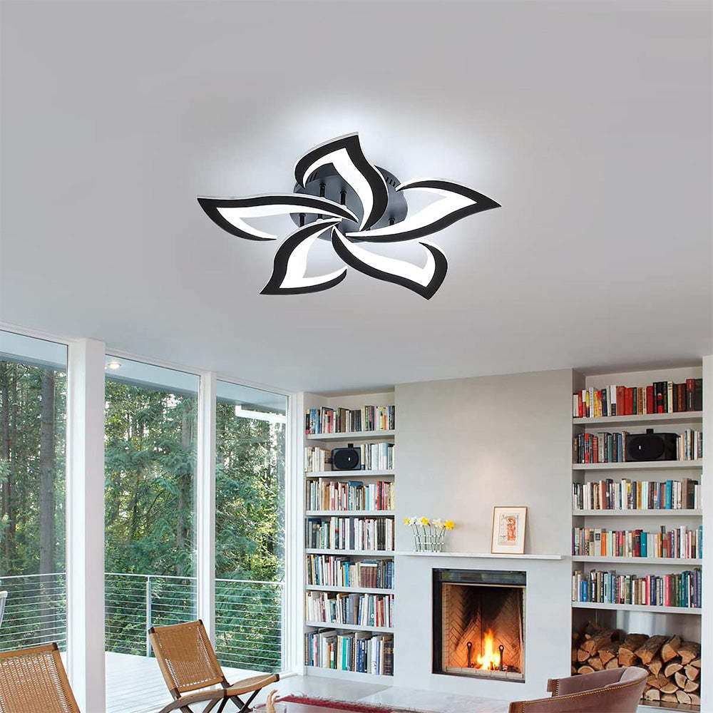 Modern Flower Shape Iron LED Ceiling Light For Bedroom