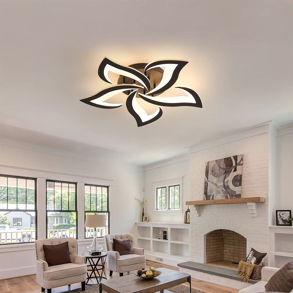 Modern Flower Shape Iron LED Ceiling Light For Bedroom