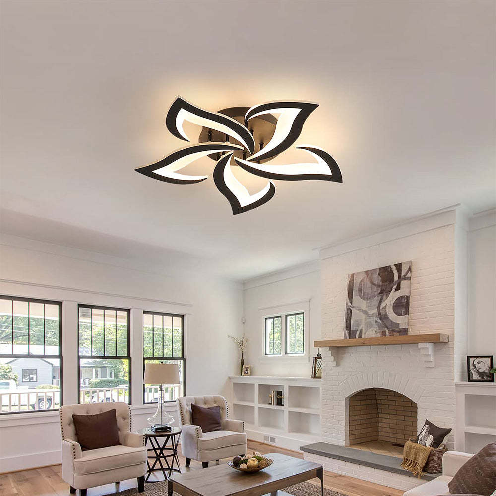 Modern Flower Shape Iron LED Ceiling Light For Bedroom