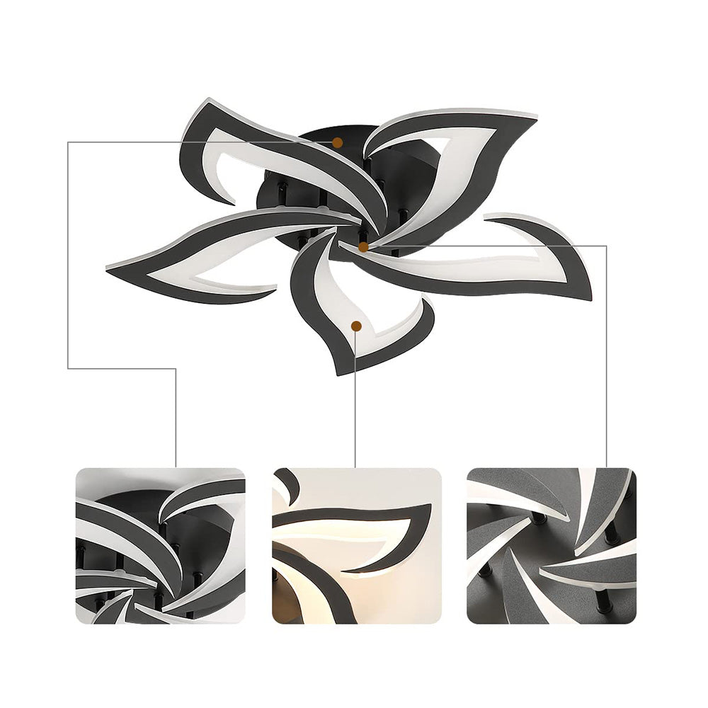 Modern Flower Shape Iron LED Ceiling Light For Bedroom
