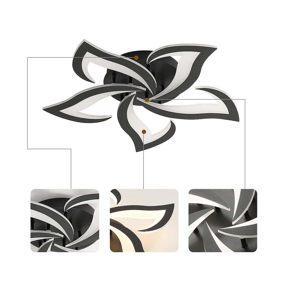 Modern Flower Shape Iron LED Ceiling Light For Bedroom