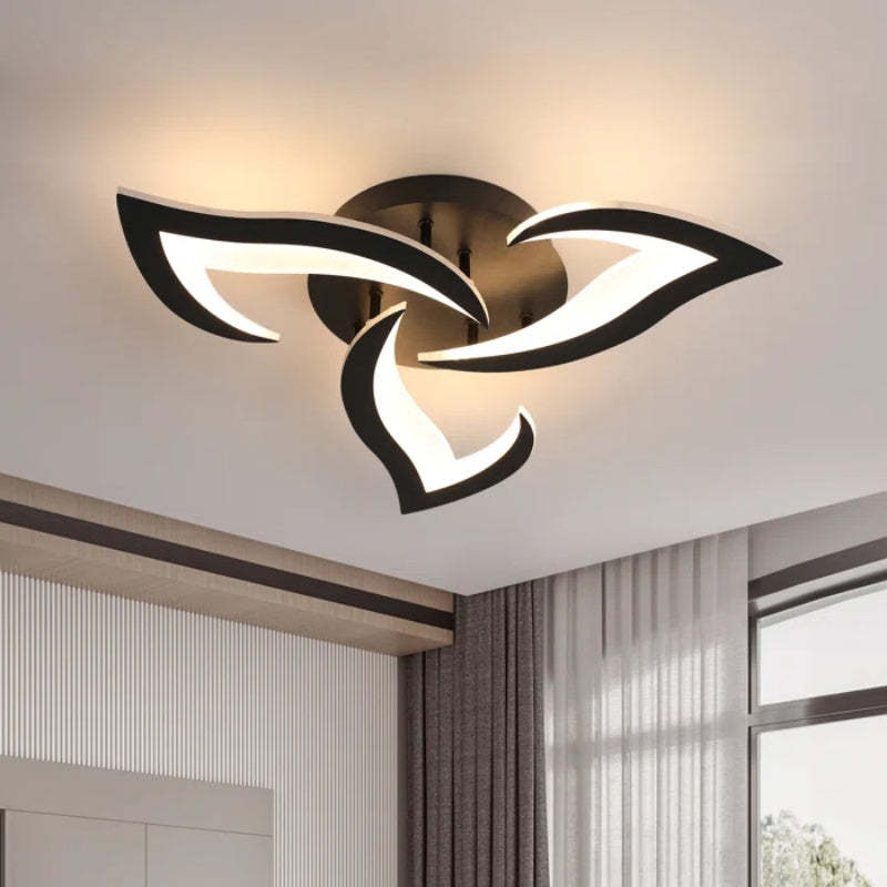 Modern Flower Shape Iron LED Ceiling Light For Bedroom