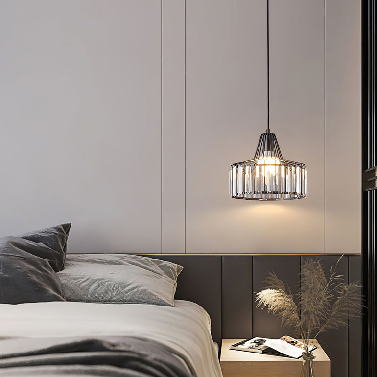Modern Black Simple Crystal Pendant Light