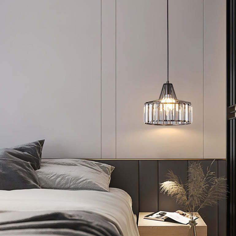 Modern Black Simple Crystal Pendant Light