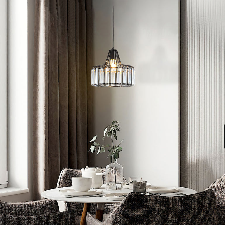 Modern Black Simple Crystal Pendant Light