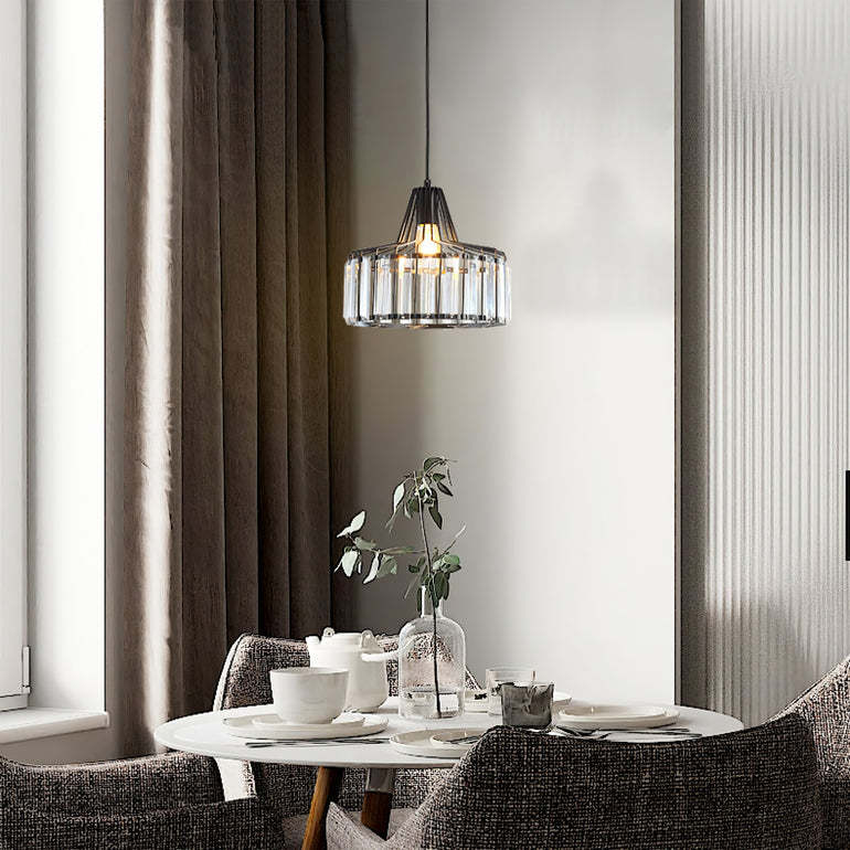 Modern Black Simple Crystal Pendant Light