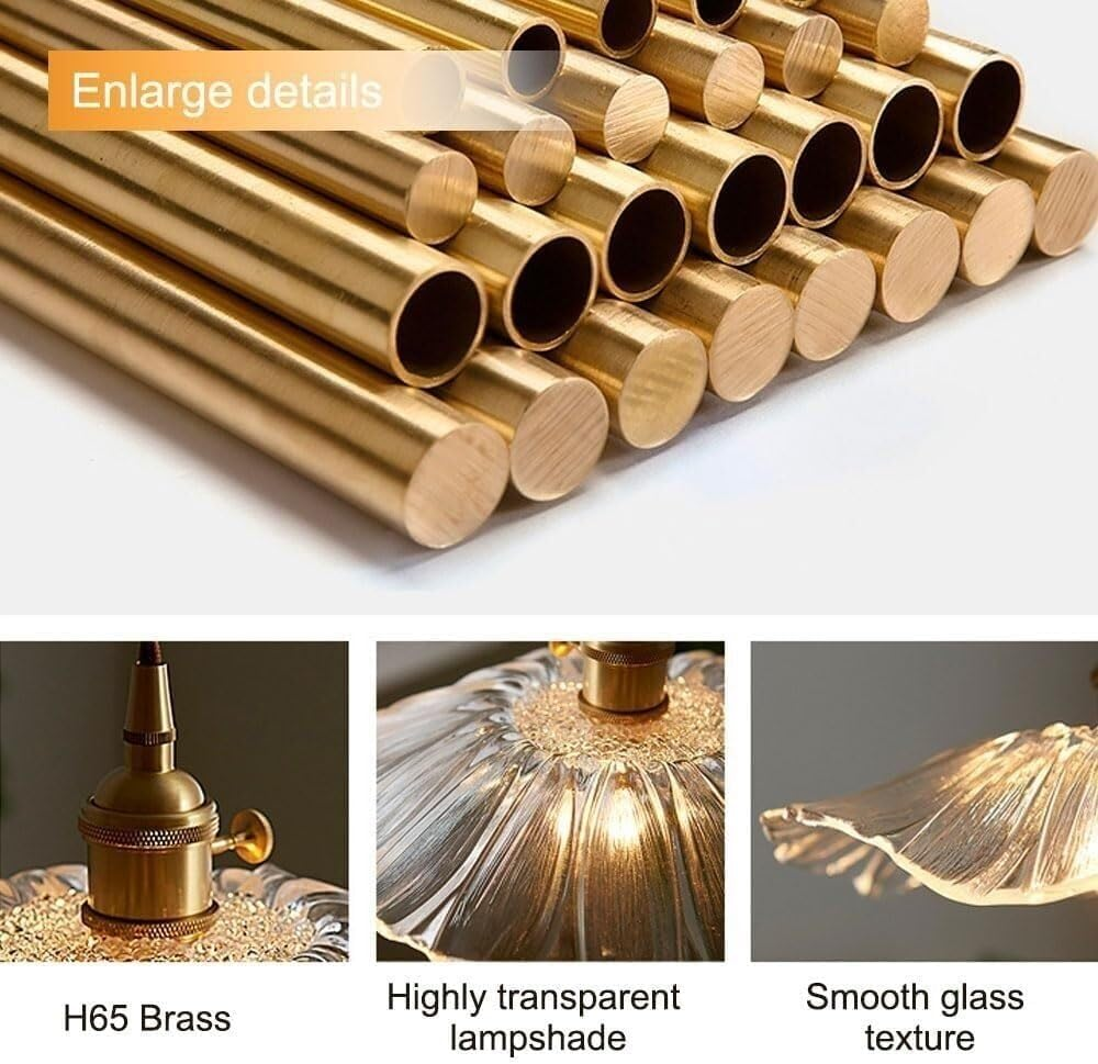 Vintage Flower Shape Glass Pendant Light For Dining Room