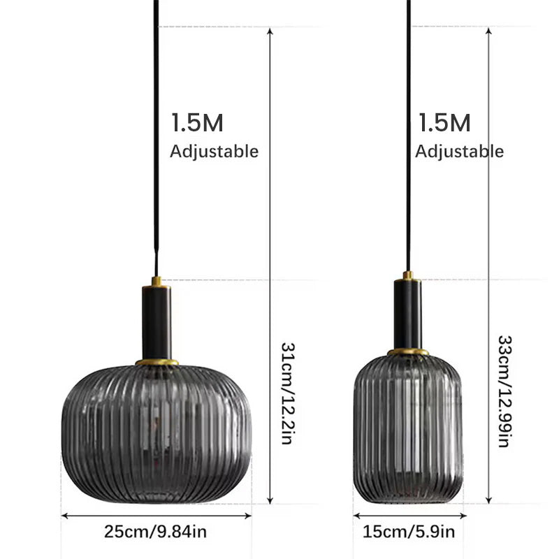 Black Copper Glass Ceiling Pendant Light