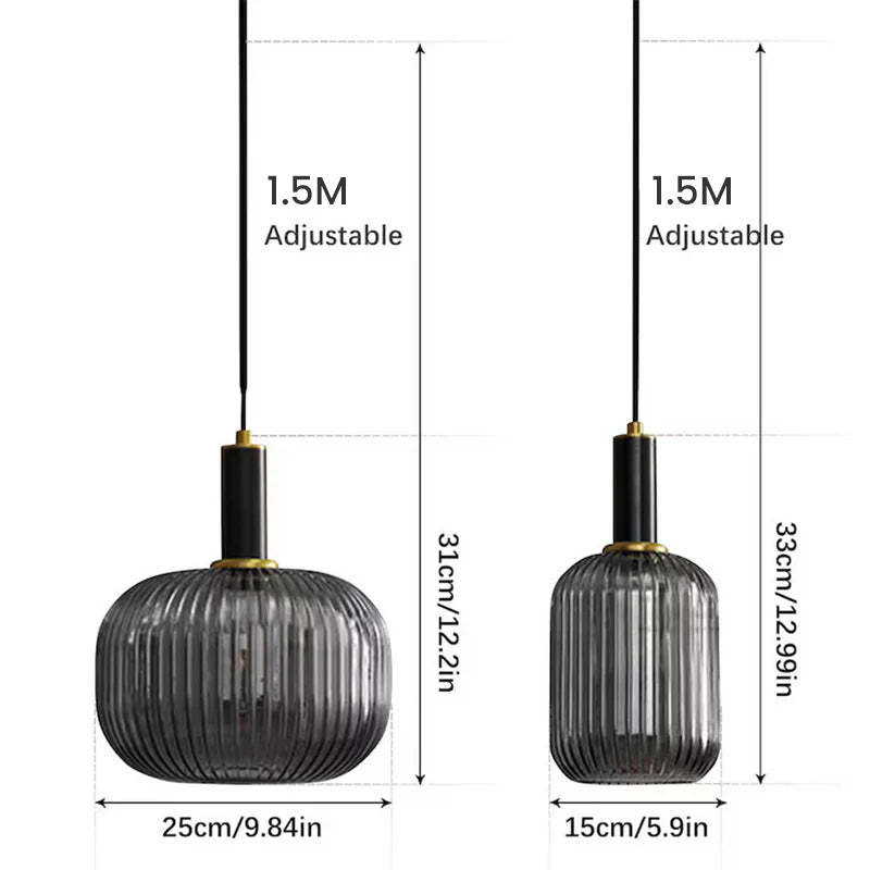 Black Copper Glass Ceiling Pendant Light