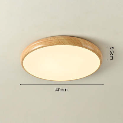 Nordic LED Round Walnut Bedroom Ceiling Lamp -Homdiy