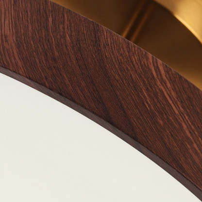 Circle Semi Flush LED Wooden Ceiling Light