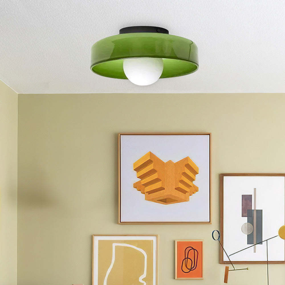 Contemporary Modern Glass Round LED Flush Mount Ceiling Lights