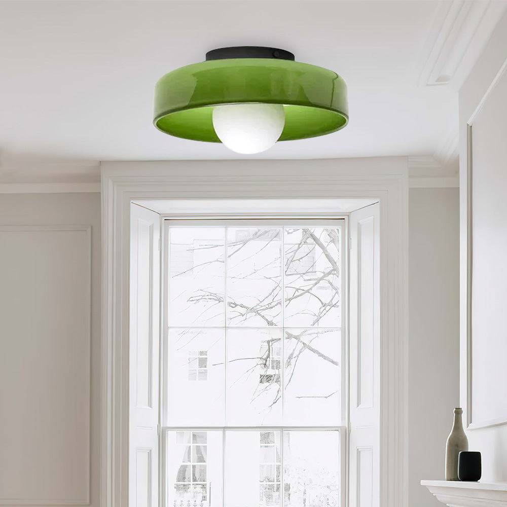 Contemporary Modern Glass Round LED Flush Mount Ceiling Lights