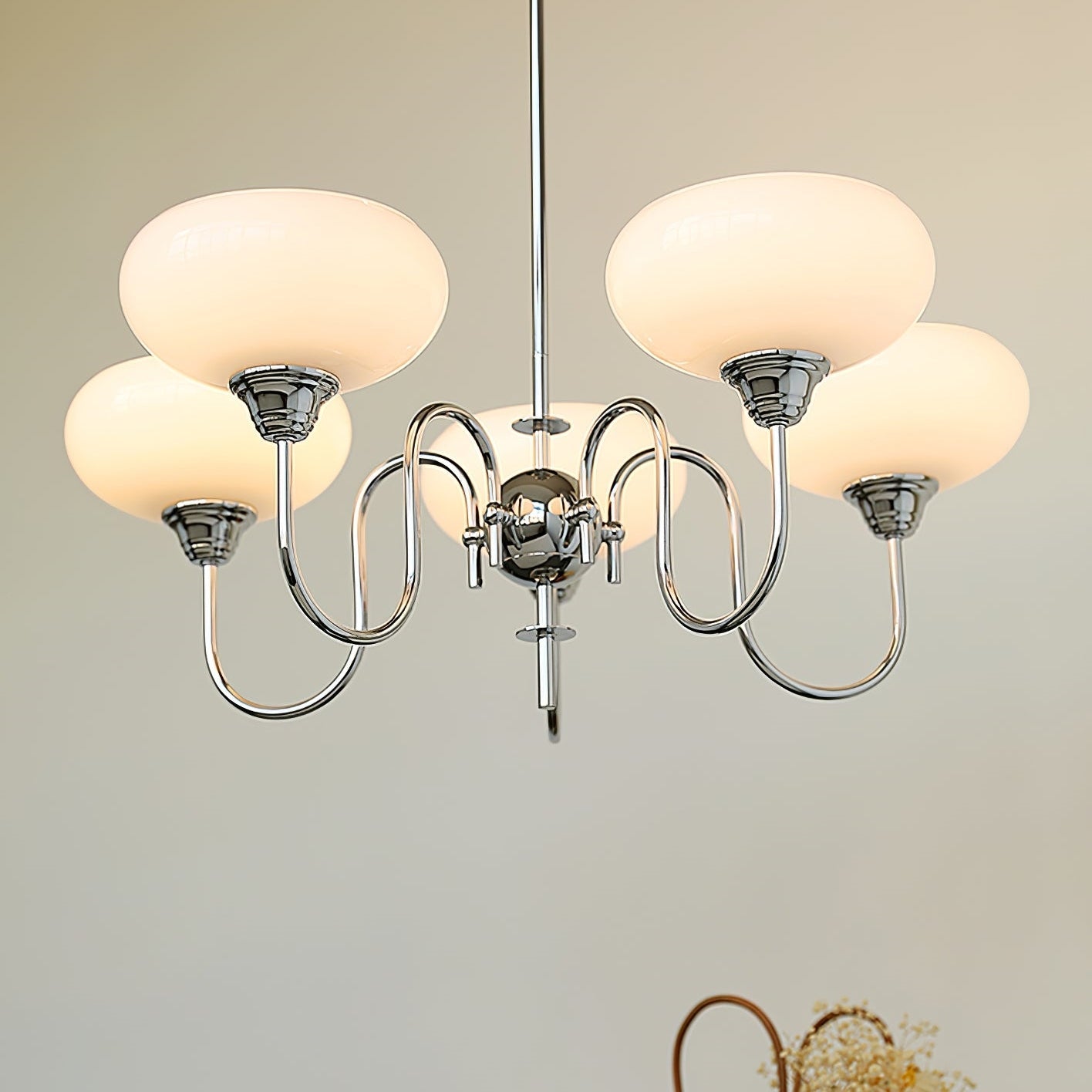 Bubble Creamy Persimmon Glass Chandelier -Homdiy