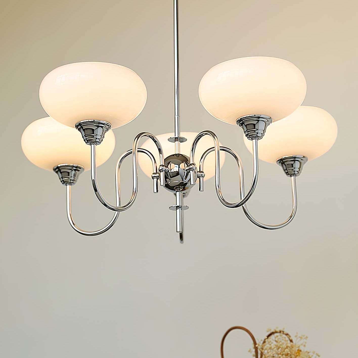 Bubble Creamy Persimmon Glass Chandelier -Homdiy