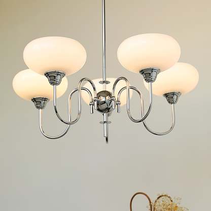 Bubble Creamy Persimmon Glass Chandelier -Homdiy
