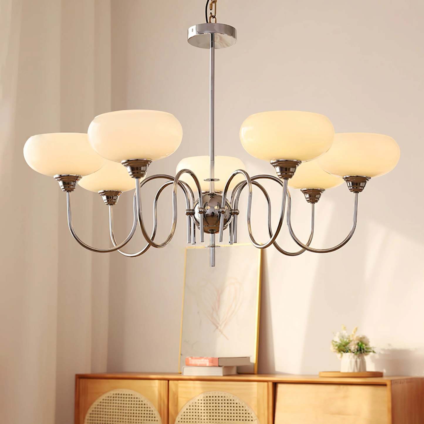 Bubble Creamy Persimmon Glass Chandelier -Homdiy