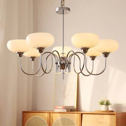 Bubble Creamy Persimmon Glass Chandelier -Homdiy