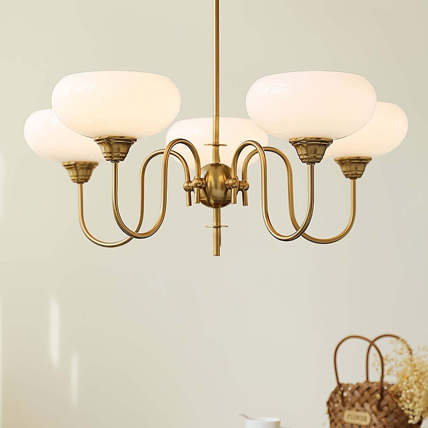 Bubble Creamy Persimmon Glass Chandelier -Homdiy