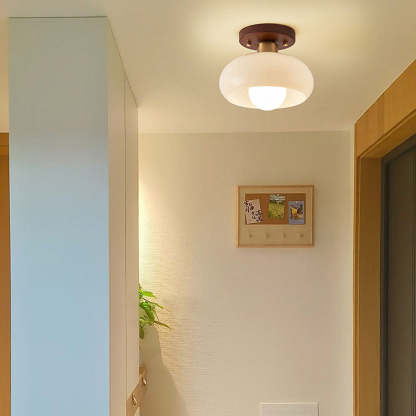 Retro White Hallway Glass Ceiling Light -Lampsmodern