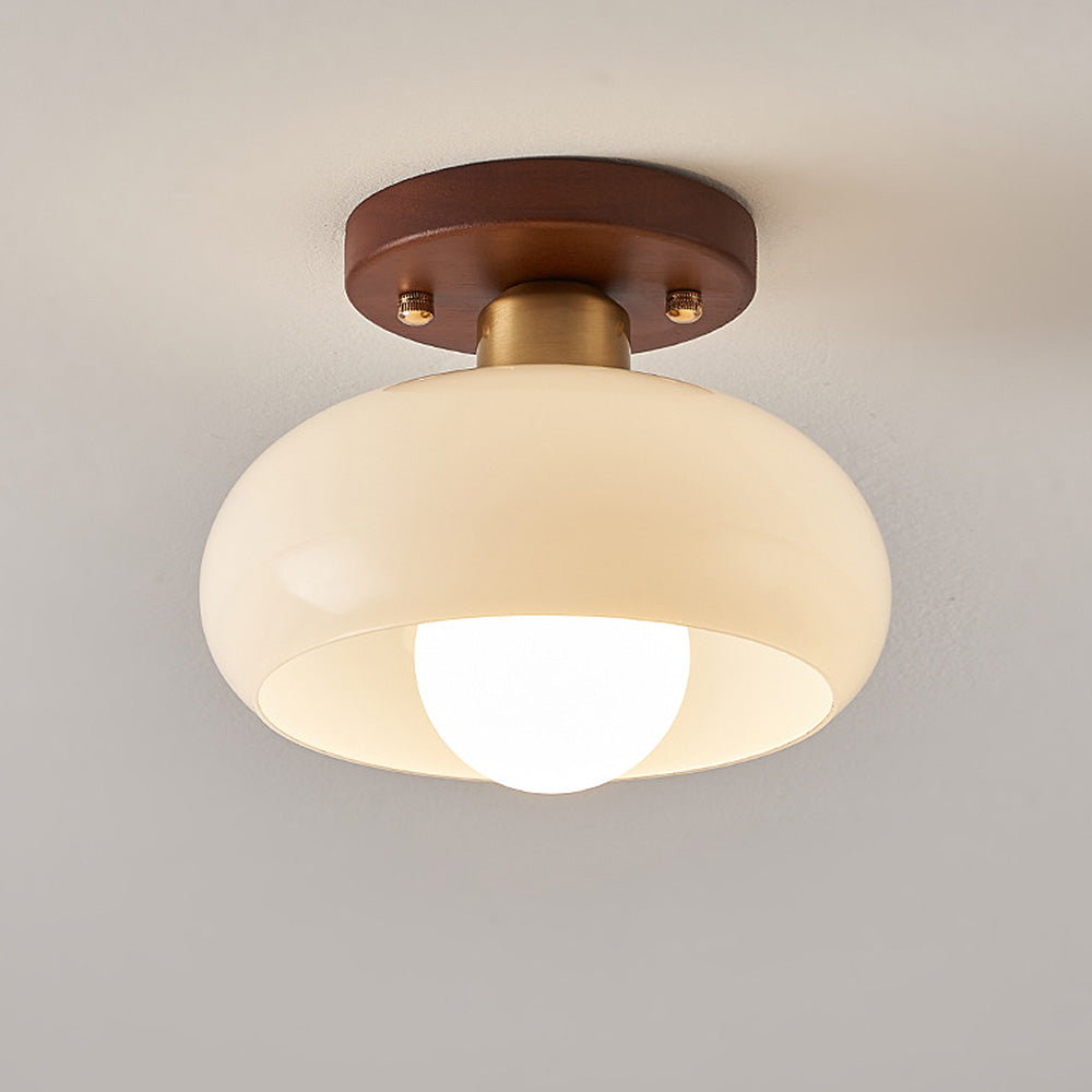 Retro White Hallway Glass Ceiling Light -Lampsmodern