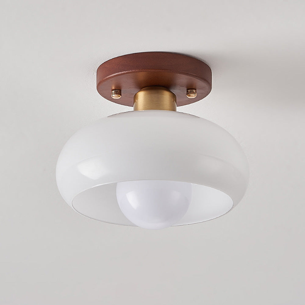 Retro White Hallway Glass Ceiling Light -Lampsmodern
