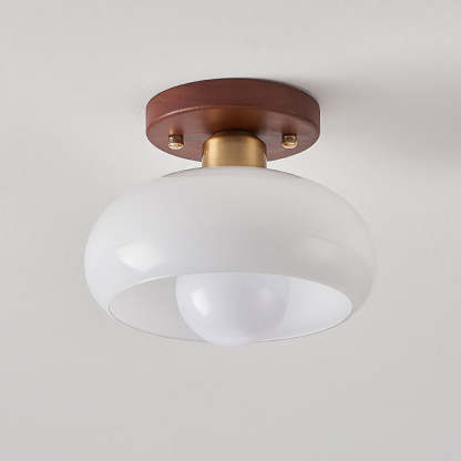 Retro White Hallway Glass Ceiling Light -Lampsmodern