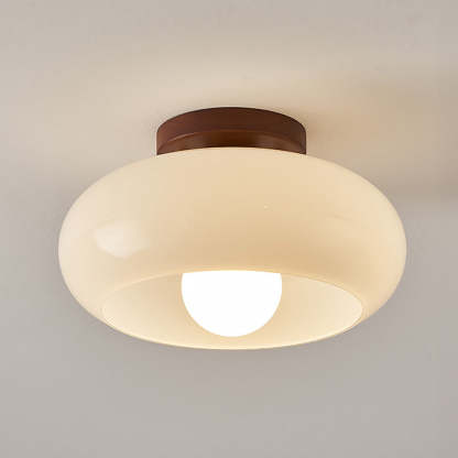 Retro White Hallway Glass Ceiling Light -Lampsmodern