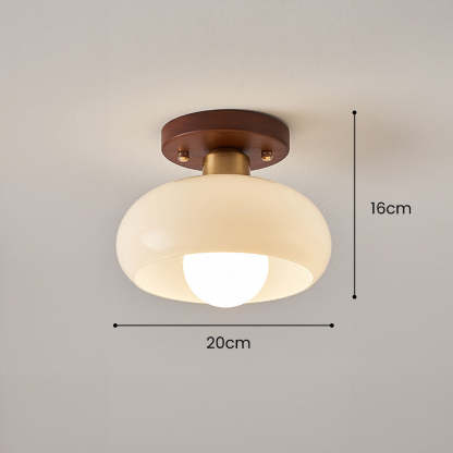 Retro White Hallway Glass Ceiling Light -Lampsmodern