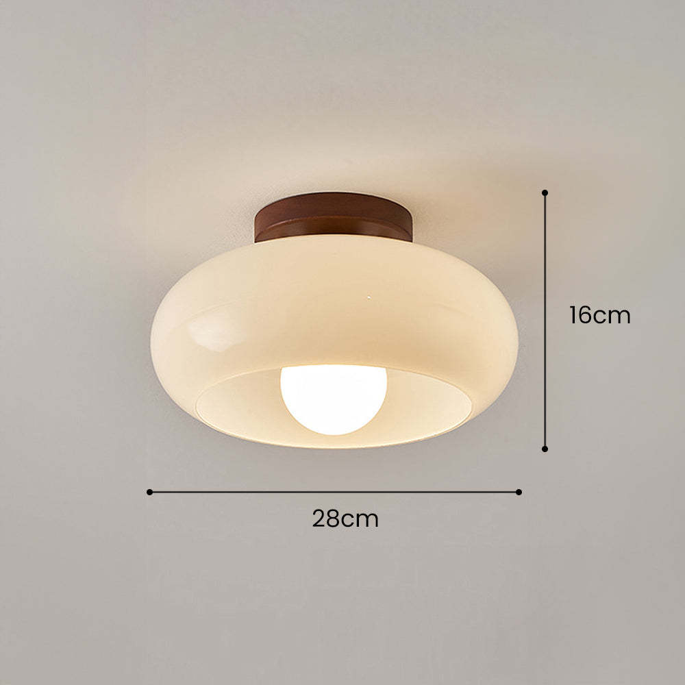 Retro White Hallway Glass Ceiling Light -Lampsmodern