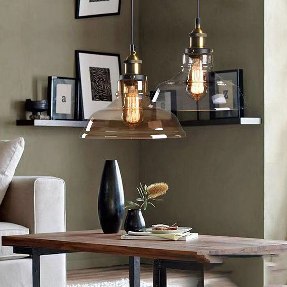 Nordic Simple Clear Glass Bedside Pendant Lighting