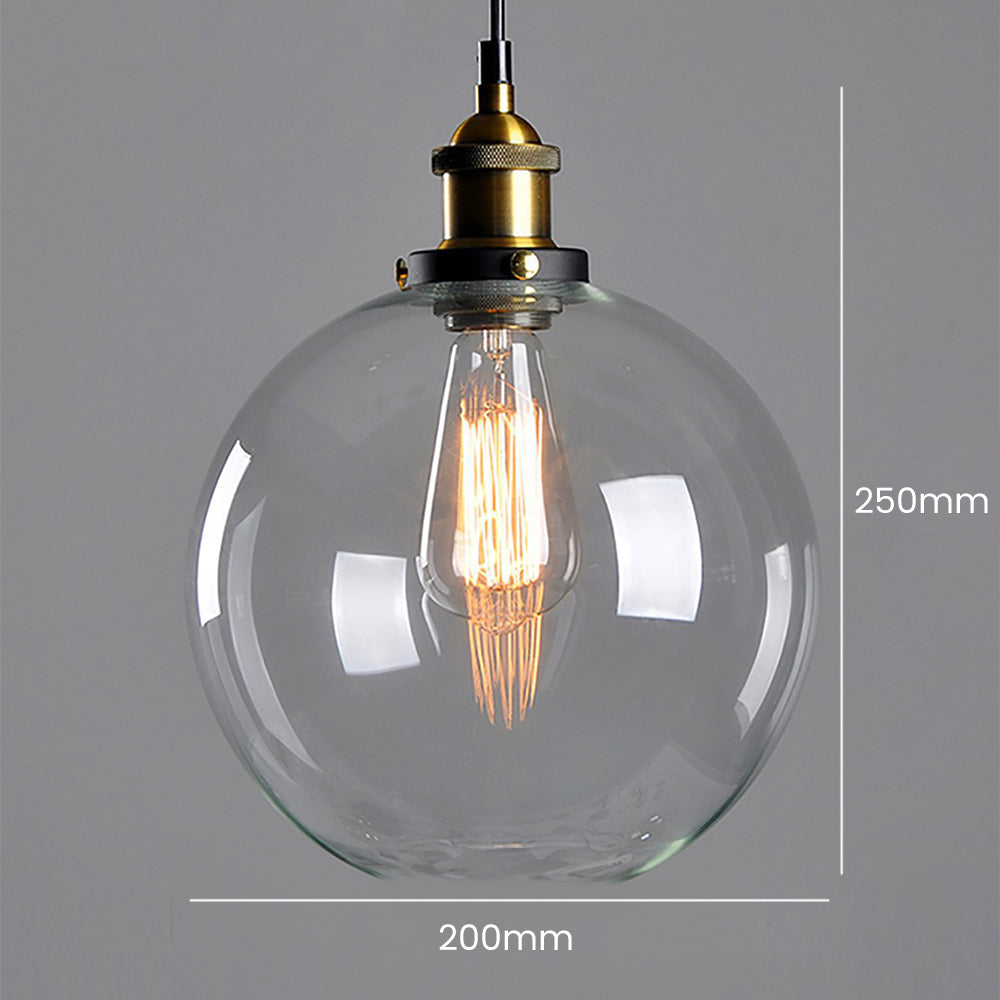 Nordic Simple Clear Glass Bedside Pendant Lighting