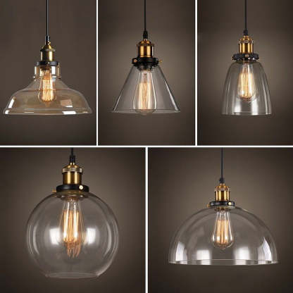 Nordic Simple Clear Glass Bedside Pendant Lighting