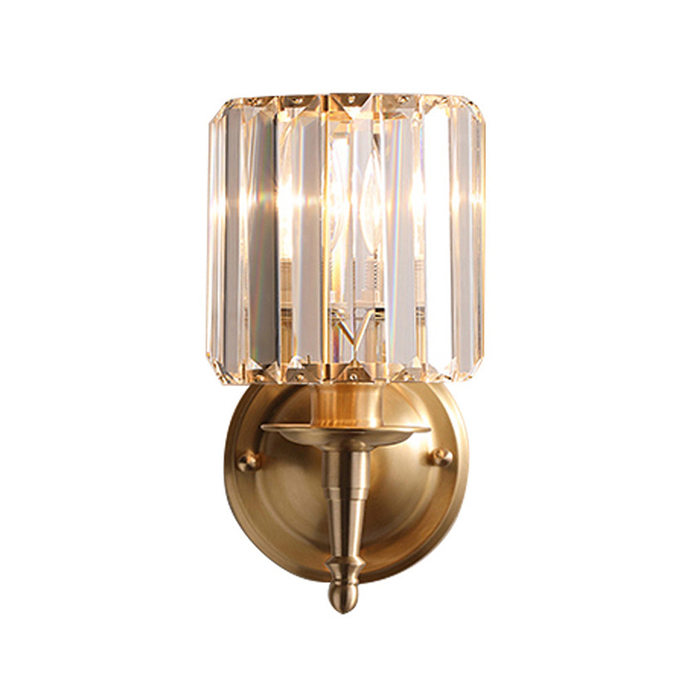 Luxury Clear Crystal Round Small Wall Light