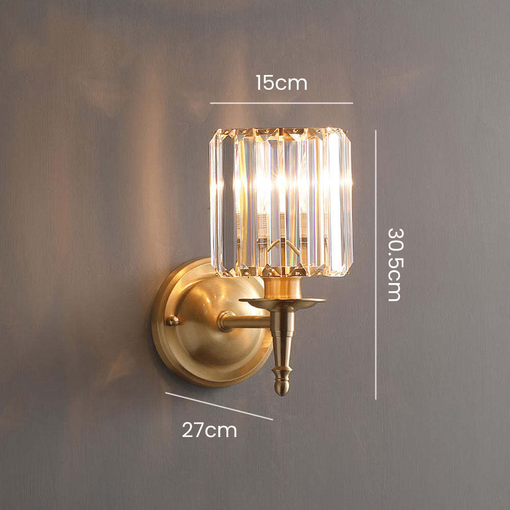 Luxury Clear Crystal Round Small Wall Light